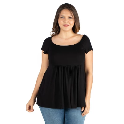 24seven Comfort Apparel Women's Plus Babydoll Tunic Top 4 24seven Comfort Apparel Women's Plus Babydoll Tunic Top - Image 4