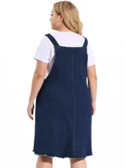 Agnes Orinda Women's Plus Size Overall Frayed Adjustable Strap Denim Suspender Shift Dress 12 Agnes Orinda Women's Plus Size Overall Frayed Adjustable Strap Denim Suspender Shift Dress -CUPSHE Store GUEST c5538ec2 8ec9 49db 988a c6527bf5c7e0