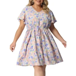 Agnes Orinda Women's Plus Dresses Floral Drawstring Waist V Neck Dress 16 Agnes Orinda Women's Plus Dresses Floral Drawstring Waist V Neck Dress -CUPSHE Store GUEST c82f7128 7468 4866 89e7 3daf33c4368a