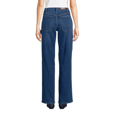 Lands' End Women's Recover High Rise Relaxed Straight Leg Utility Blue Jeans 1 Lands' End Women's Recover High Rise Relaxed Straight Leg Utility Blue Jeans