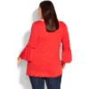 Women's Plus Size Crochet Split Sleeve Top - Salsa Red | EVANS -CUPSHE Store GUEST cba5ac9a e5e6 4eae 9b7e 54322938d5dc
