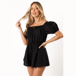 Petal And Pup Destiny Off Shoulder Romper - Black XS -CUPSHE Store GUEST d589fa7d f284 4a99 b05a 3282406dceeb