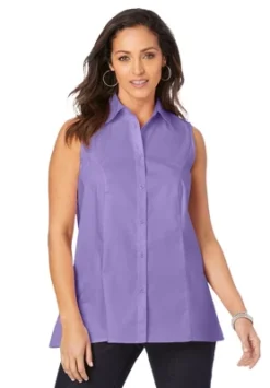 Jessica London Women’s Plus Size Poplin Sleeveless Shirt -CUPSHE Store GUEST d9aa001d 56fd 4a8b 83dd 9fffd74f965b