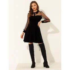 Allegra K Women's Sheer Mesh Panel Long Sleeve Fit And Flare Mini A-Line Dresses 9 Allegra K Women's Sheer Mesh Panel Long Sleeve Fit And Flare Mini A-Line Dresses -CUPSHE Store GUEST dbcce816 8ecf 4657 b8f8 74f4063f6fda