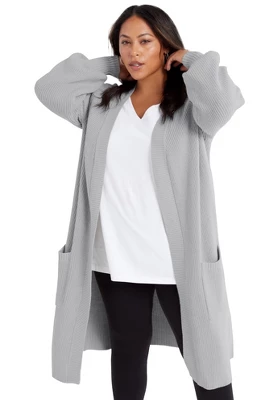 June + Vie By Roaman's Women’s Plus Size Open-Front Cardigan 6 June + Vie By Roaman's Women’s Plus Size Open-Front Cardigan - Image 6