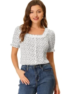 Allegra K Women's Square Neck Button Ruffle Sleeve Love Heart Printed Blouse Top 14 Allegra K Women's Square Neck Button Ruffle Sleeve Love Heart Printed Blouse Top -CUPSHE Store GUEST dea6d403 147e 4736 8c4d 2be3913fa6b4