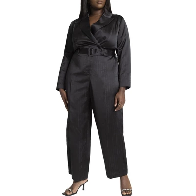 ELOQUII Pinstripe Blazer Jumpsuit 4 ELOQUII Pinstripe Blazer Jumpsuit - Image 4