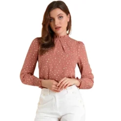 Allegra K Women's Smocked Cuffs Top Puff Sleeve Ruffled Neck Vintage Printed Blouses -CUPSHE Store GUEST e5e09fc2 9623 4620 b90e bdaea8602d56