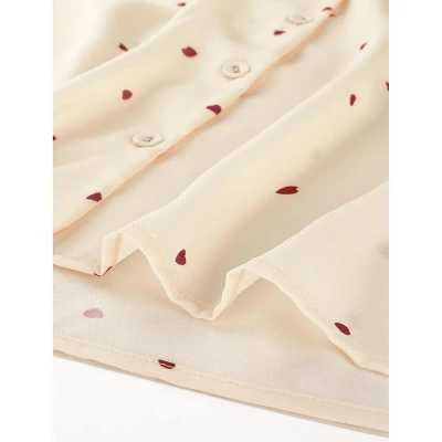 Allegra K Women's Heart Polka Dots Button Up Notched Lapel V Neck Shirts 5 Allegra K Women's Heart Polka Dots Button Up Notched Lapel V Neck Shirts - Image 5