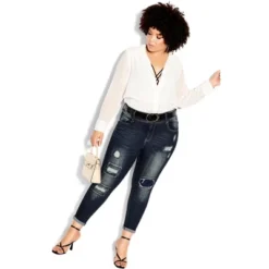 Women's Plus Size Patched Apple Skinny Jean - Mid Denim | CITY CHIC 10 Women's Plus Size Patched Apple Skinny Jean - Mid Denim | CITY CHIC -CUPSHE Store GUEST e92b4db2 eb15 42fc a937 835660888229