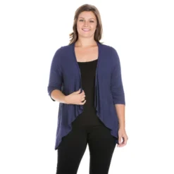 24seven Comfort Apparel Women's Plus Elbow Length Open Cardigan -CUPSHE Store GUEST ed551bc1 a2b2 4c89 898a 3b2b92311b89