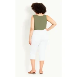 Women's Plus Size Denim Love Crop Jeans - White | EVANS