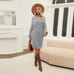 Women's Chunky Knit V-Neck Collar Sweater Dress - Cupshe -CUPSHE Store GUEST f1df833c 1439 4cd3 b93b 46e19760d2c4