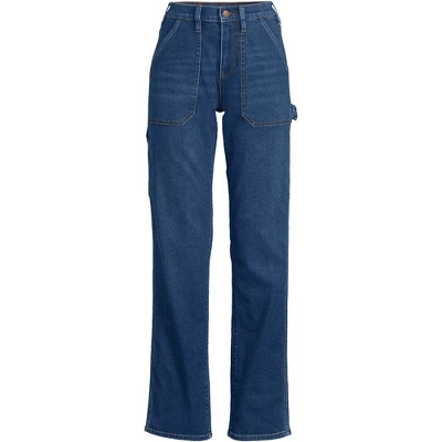 Lands' End Women's Recover High Rise Relaxed Straight Leg Utility Blue Jeans 3 Lands' End Women's Recover High Rise Relaxed Straight Leg Utility Blue Jeans - Image 3