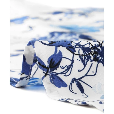 Allegra K Women's V Neck Lace Insert Waist Midi Floral Sundress 4 Allegra K Women's V Neck Lace Insert Waist Midi Floral Sundress - Image 4