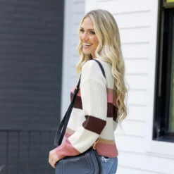 Women's Striped Drop Sleeve Rib Sweater - Cupshe -CUPSHE Store GUEST f8b60c29 fd07 4fc0 be36 04f35ab29b8c