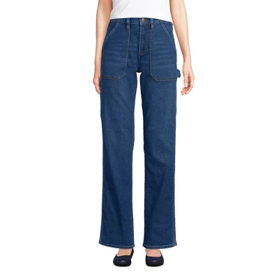 Lands' End Women's Recover High Rise Relaxed Straight Leg Utility Blue Jeans 2 Lands' End Women's Recover High Rise Relaxed Straight Leg Utility Blue Jeans - Image 2
